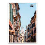Blick durch Stadt in Italien Poster