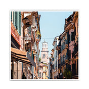 Blick durch Stadt in Italien Poster