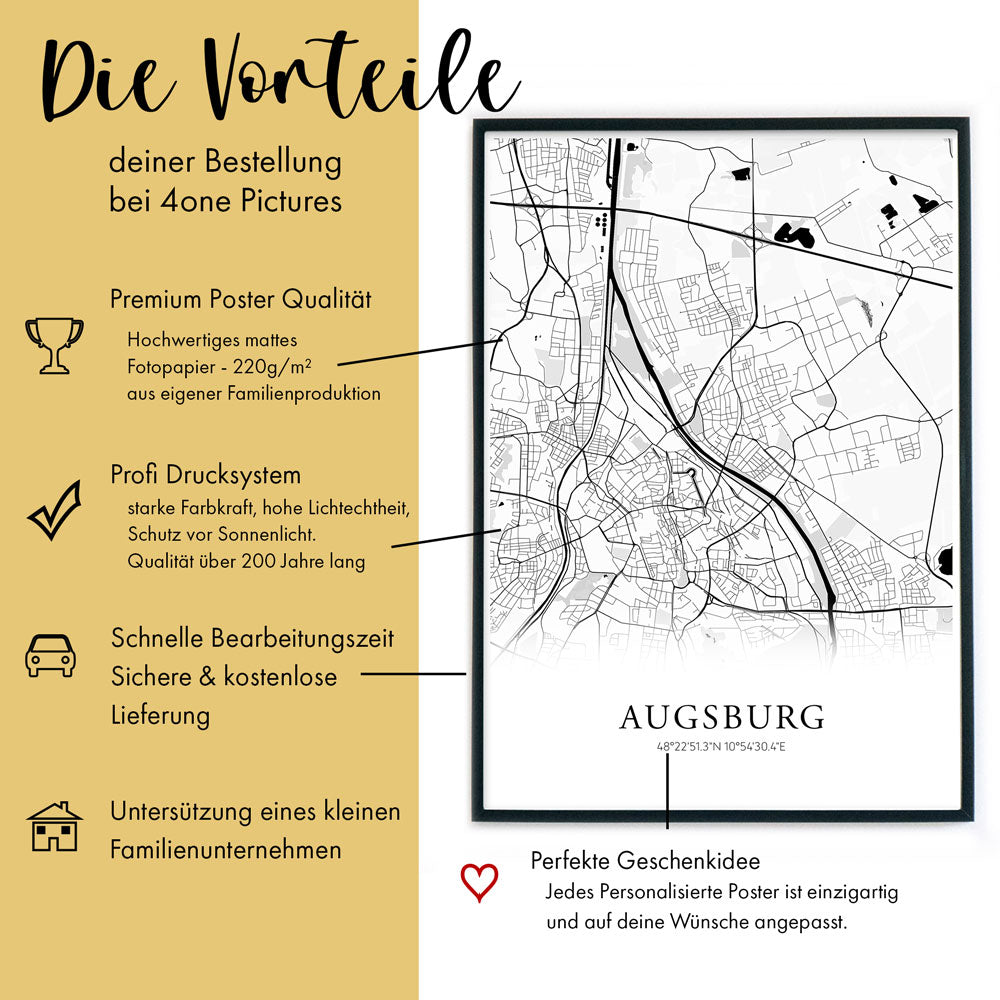 Deine Stadt Karte Poster Personalisiert