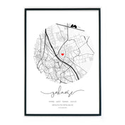 Zuhause Rund - Map Poster Personalisiert