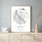 Zuhause Rund - Map Poster Personalisiert