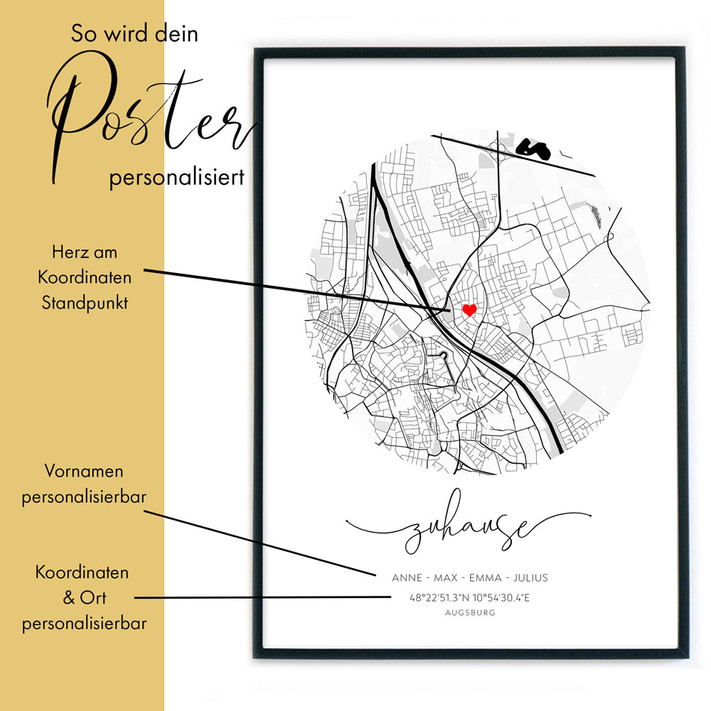 Zuhause Rund Poster - Einzugsgeschenk