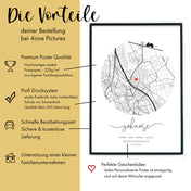 Zuhause Rund - Map Poster Personalisiert