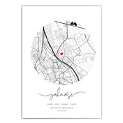 Zuhause Rund - Map Poster Personalisiert