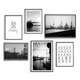 Schwarz Weiß Hamburg Poster Set #2