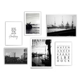 Schwarz Weiß Hamburg Poster Set #2