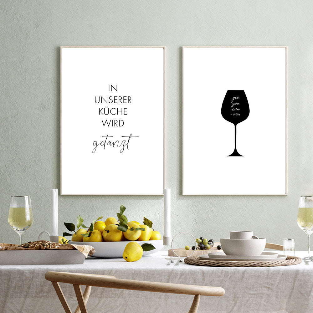 Yes Wine & Tanzen - Küchen Poster