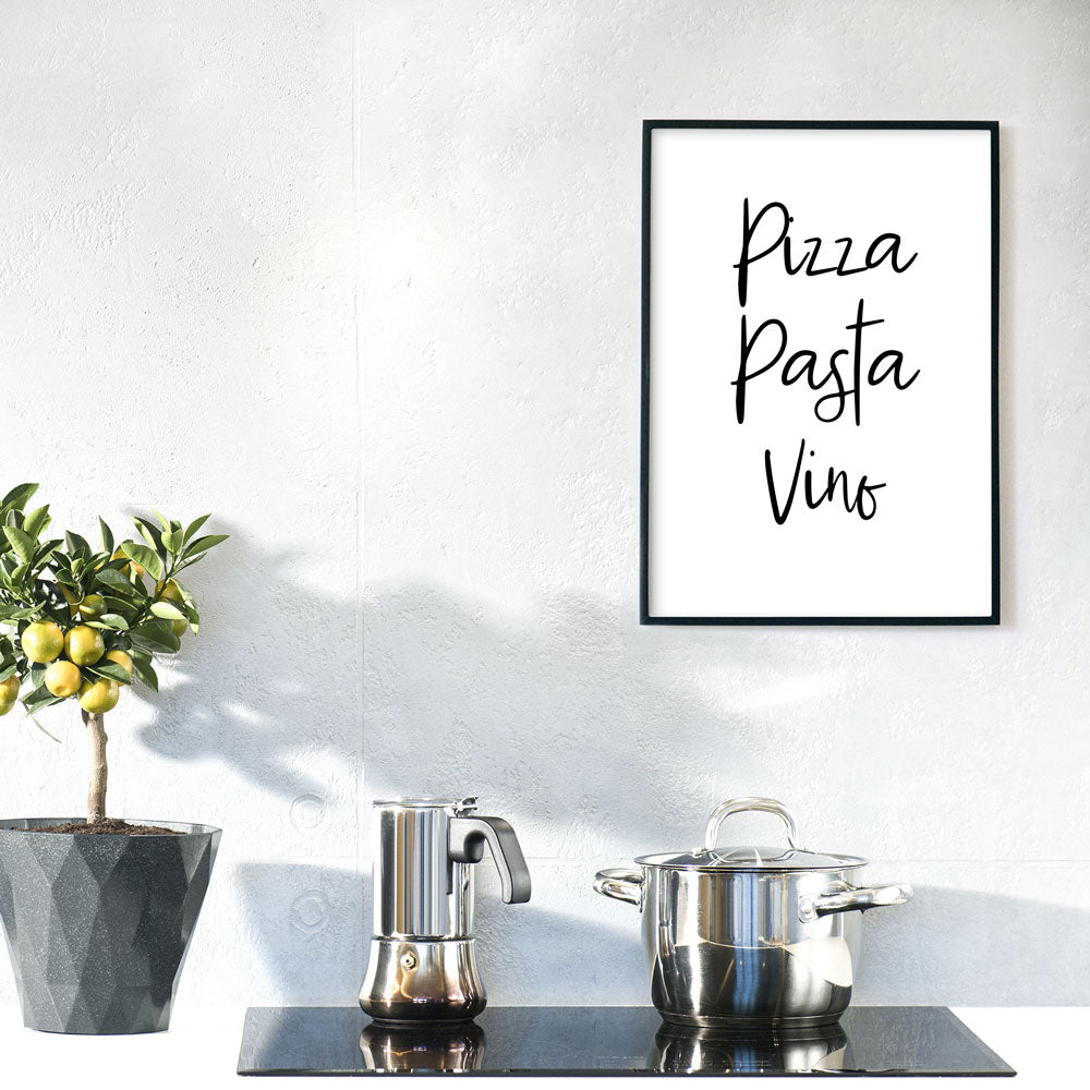 Spruch Poster für die Küche Pizza Pasta 4one – Pictures - Vino