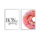 Küchen Poster - Rosa Donat & Bon Appetit