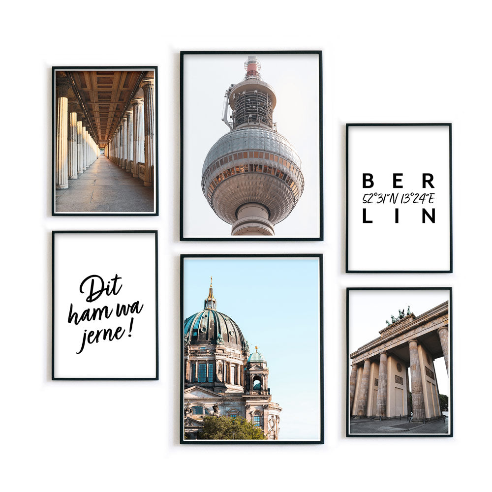Berlin Poster | Fertige Wohnzimmer – Hauptstadt der 4one Bilderwand Pictures