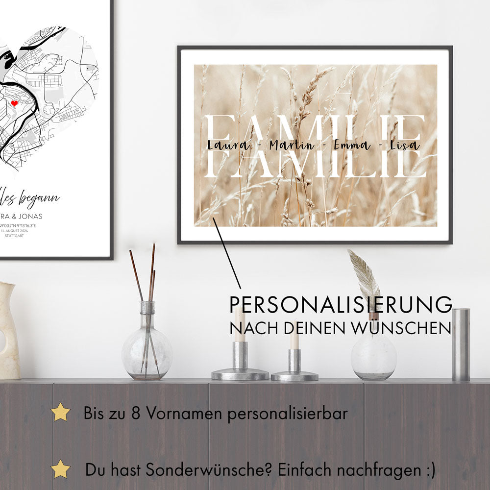 Familien Poster mit Bild - Querformat