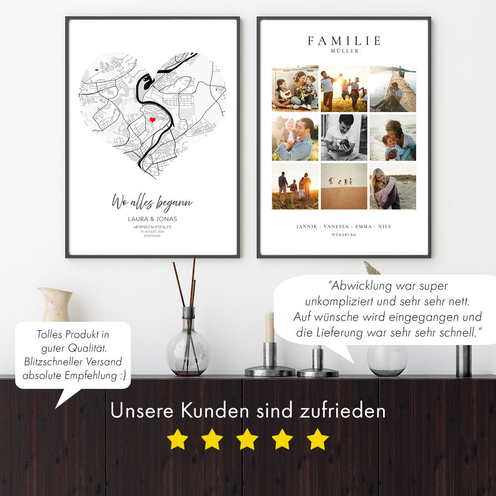 Familien Foto Collage Poster