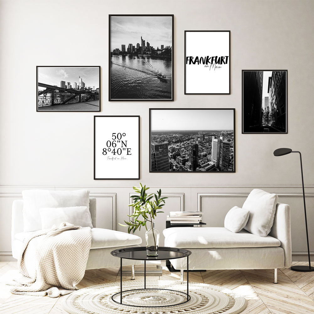 – Main als am Frankfurt Pictures | Bilderwand Fertige 4one Wohnzimmer Poster Sets