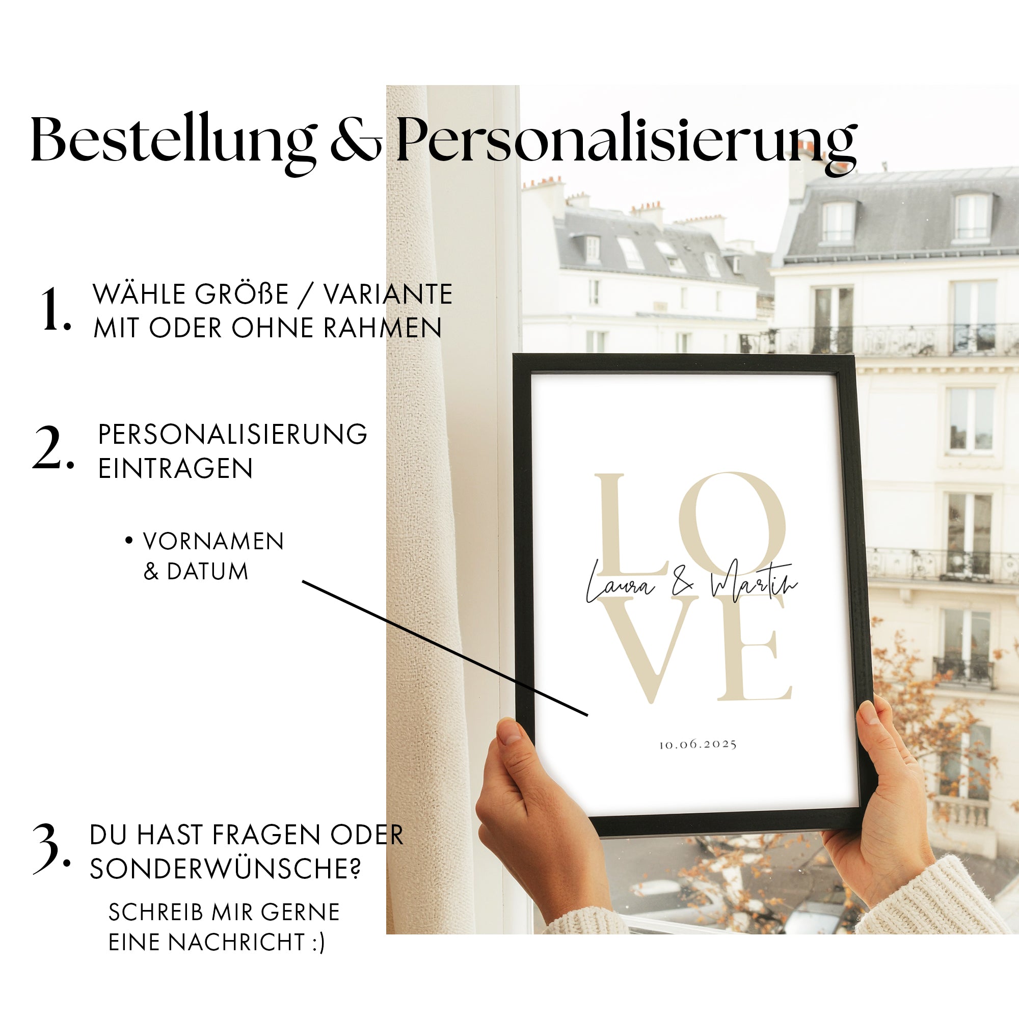 Liebe Bild - Geschenk Personalisiert