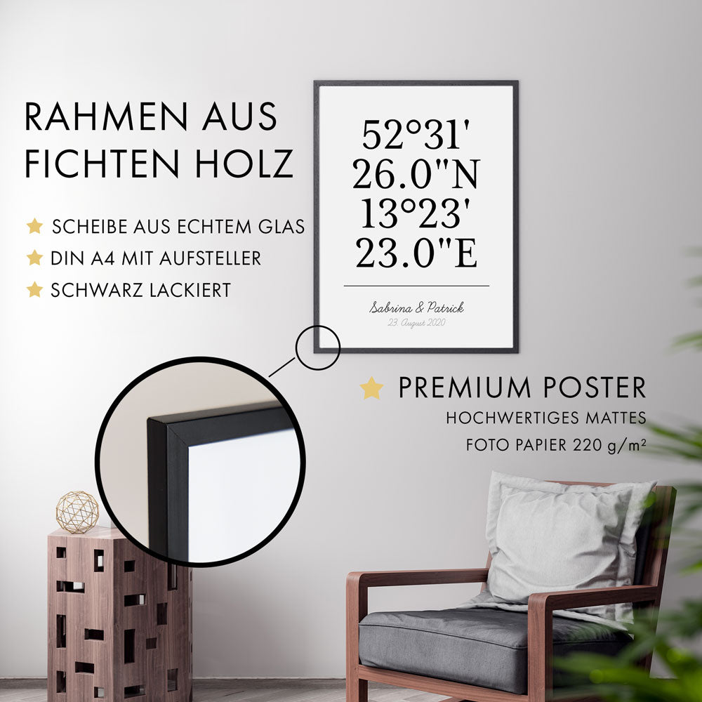 Personalisiertes Koordinaten Paar Bild