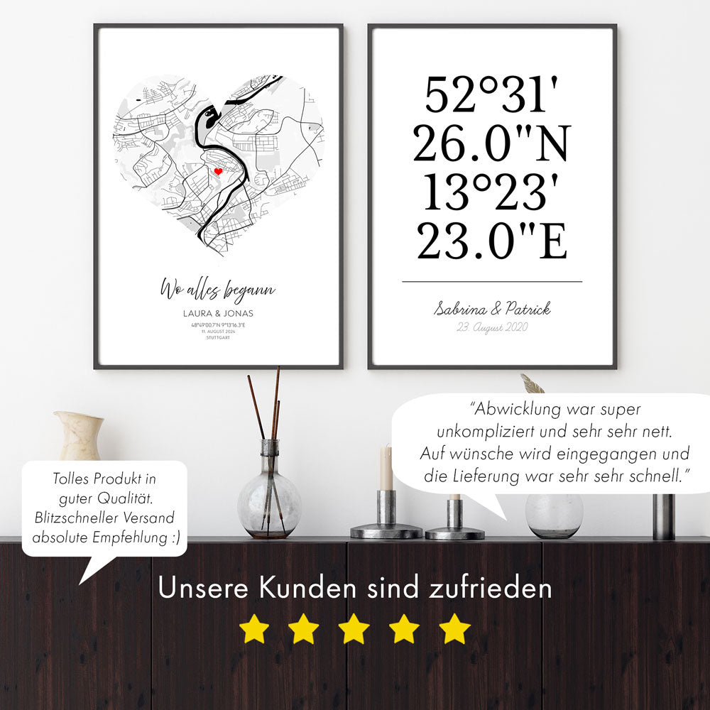 Personalisiertes Koordinaten Paar Bild