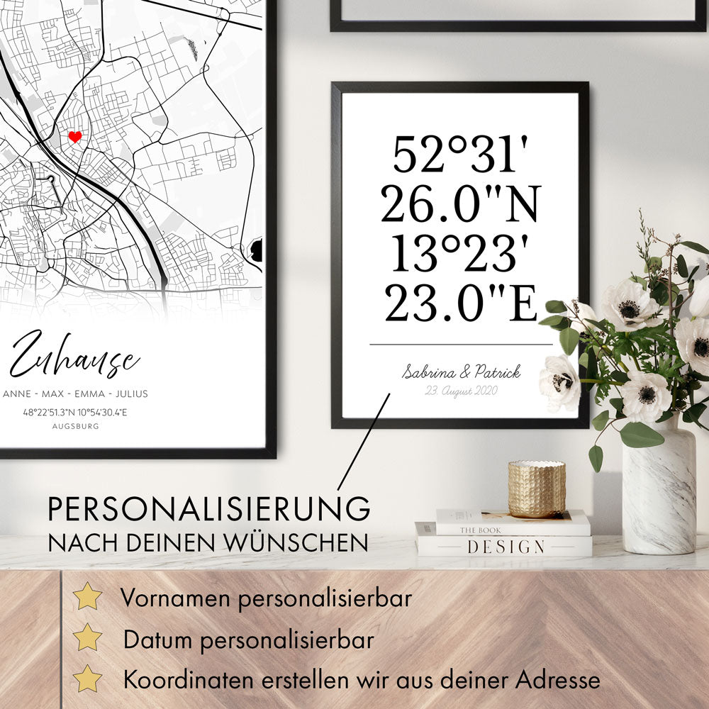 Personalisiertes Koordinaten Paar Bild