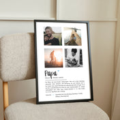 Definition Papa mit Foto Collage - Personalisiert