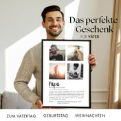 Definition Papa mit Foto Collage - Personalisiert