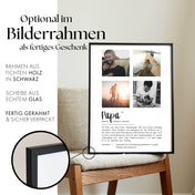 Definition Papa mit Foto Collage - Personalisiert