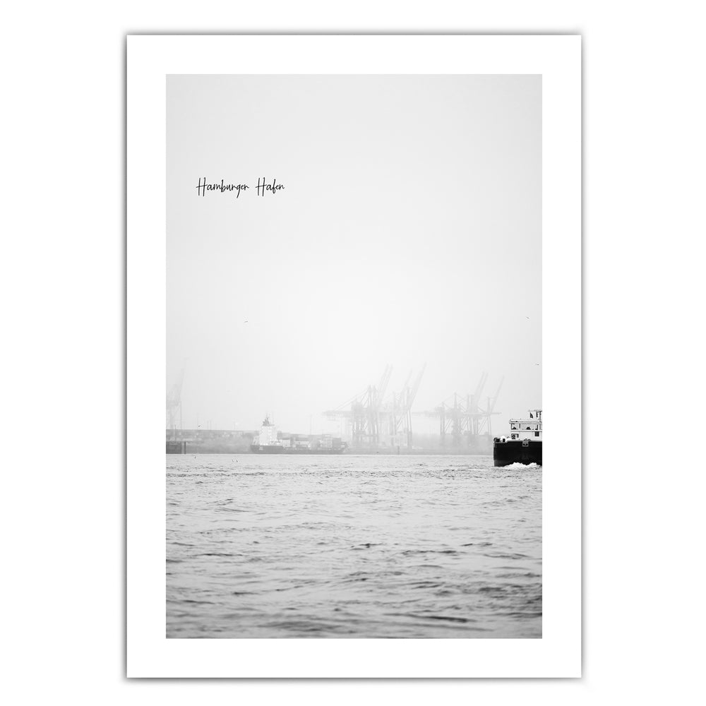 Nebel am Hafen - Hamburg Poster