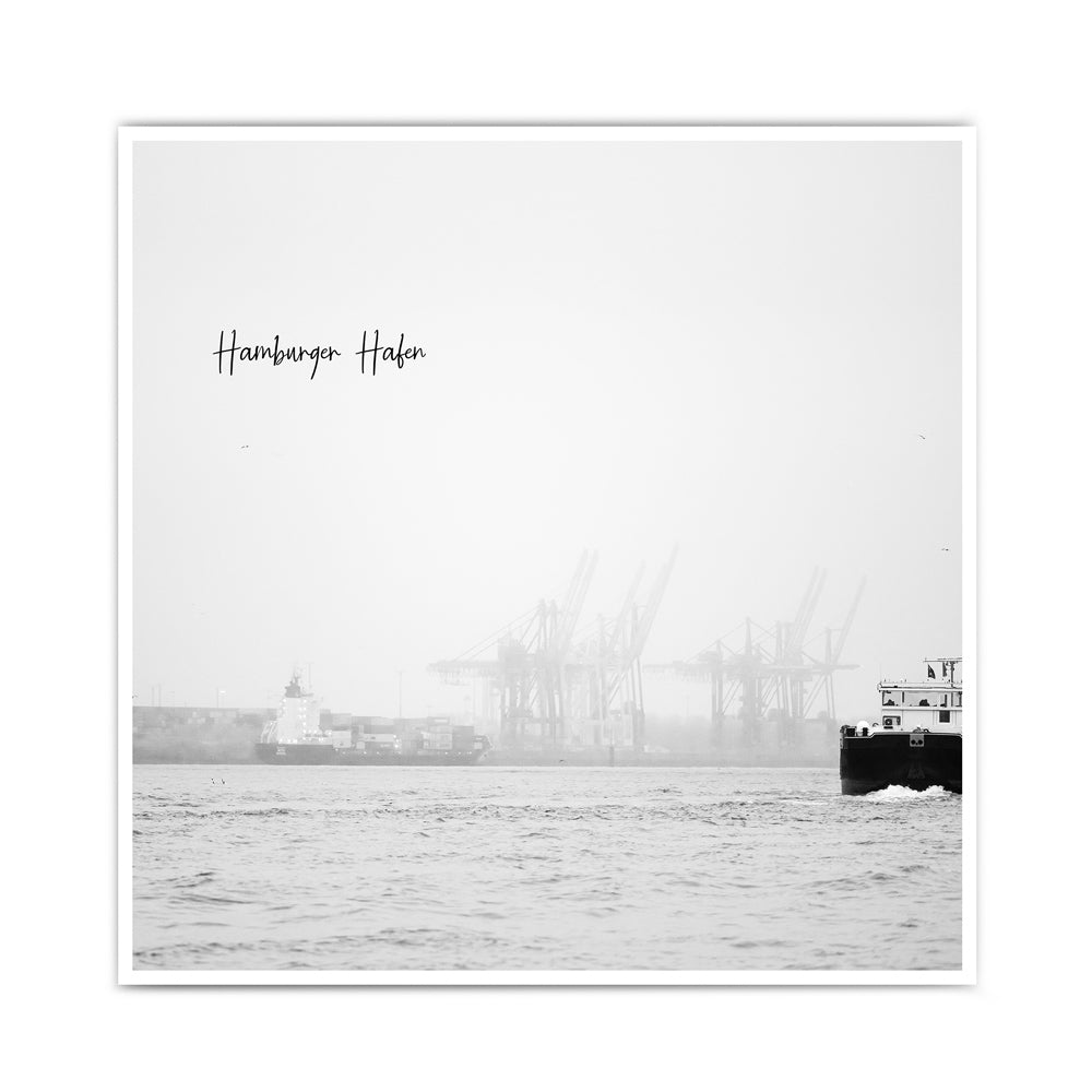 Nebel am Hafen - Hamburg Poster