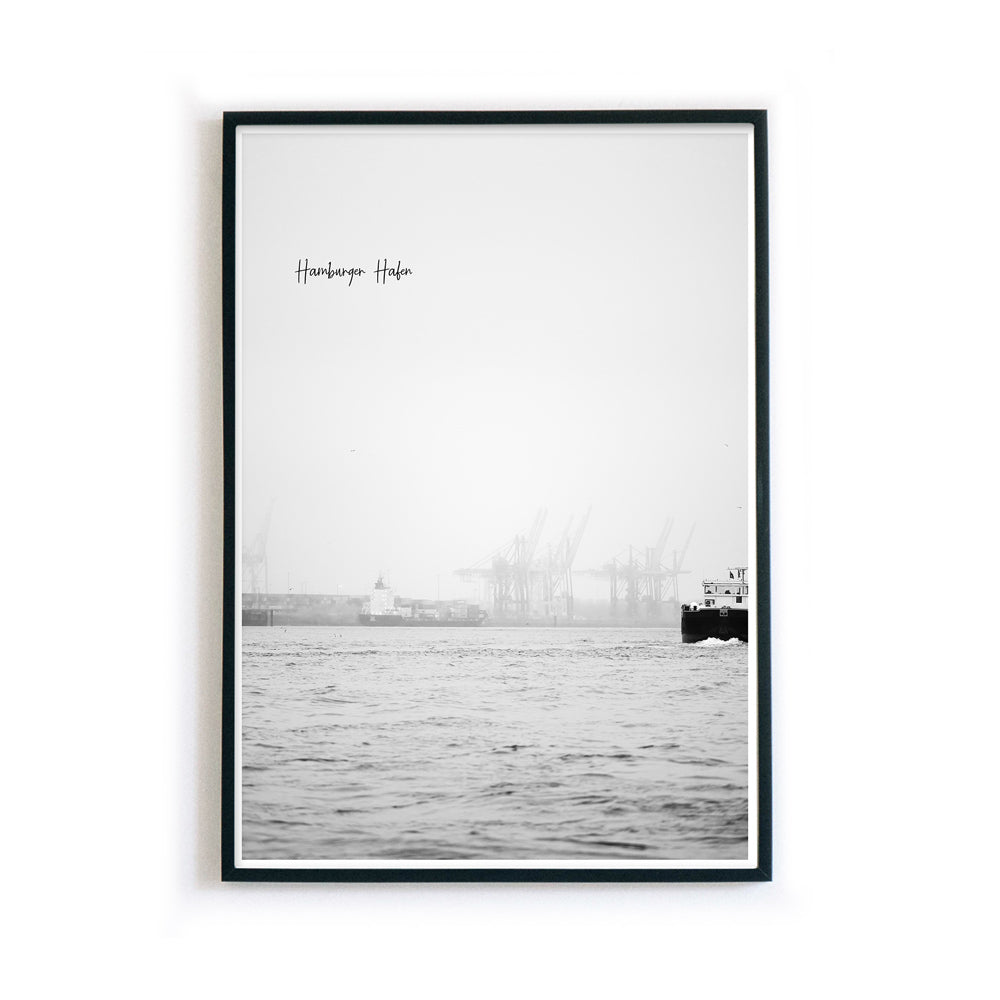 Nebel am Hafen - Hamburg Poster