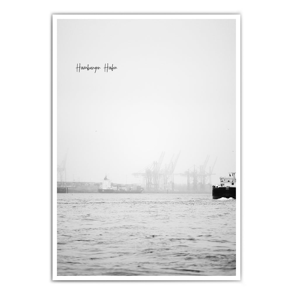 Nebel am Hafen - Hamburg Poster