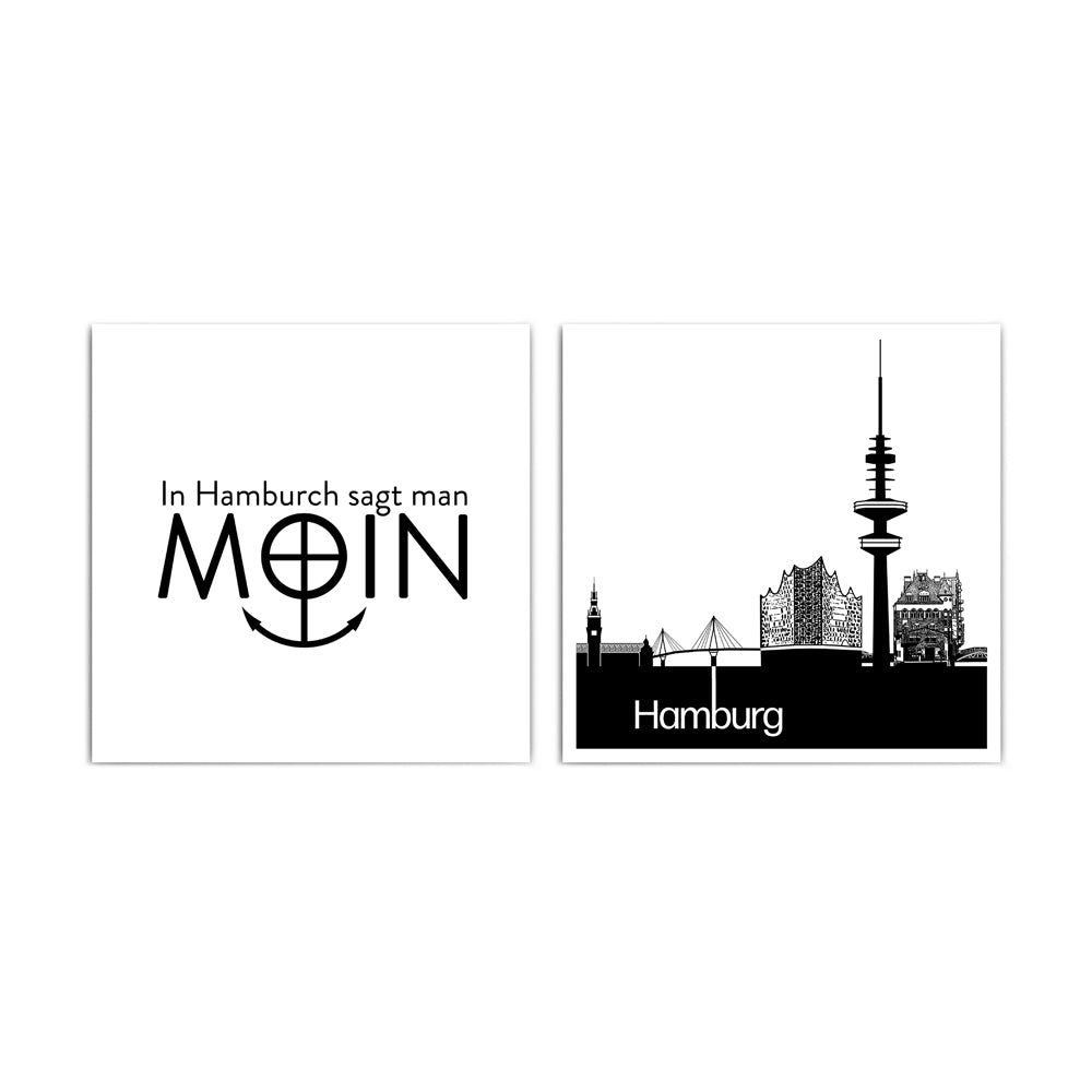 Hamburg Skyline & Moin Poster