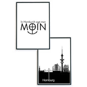 Hamburg Skyline & Moin Poster