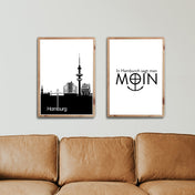 Hamburg Skyline & Moin Poster