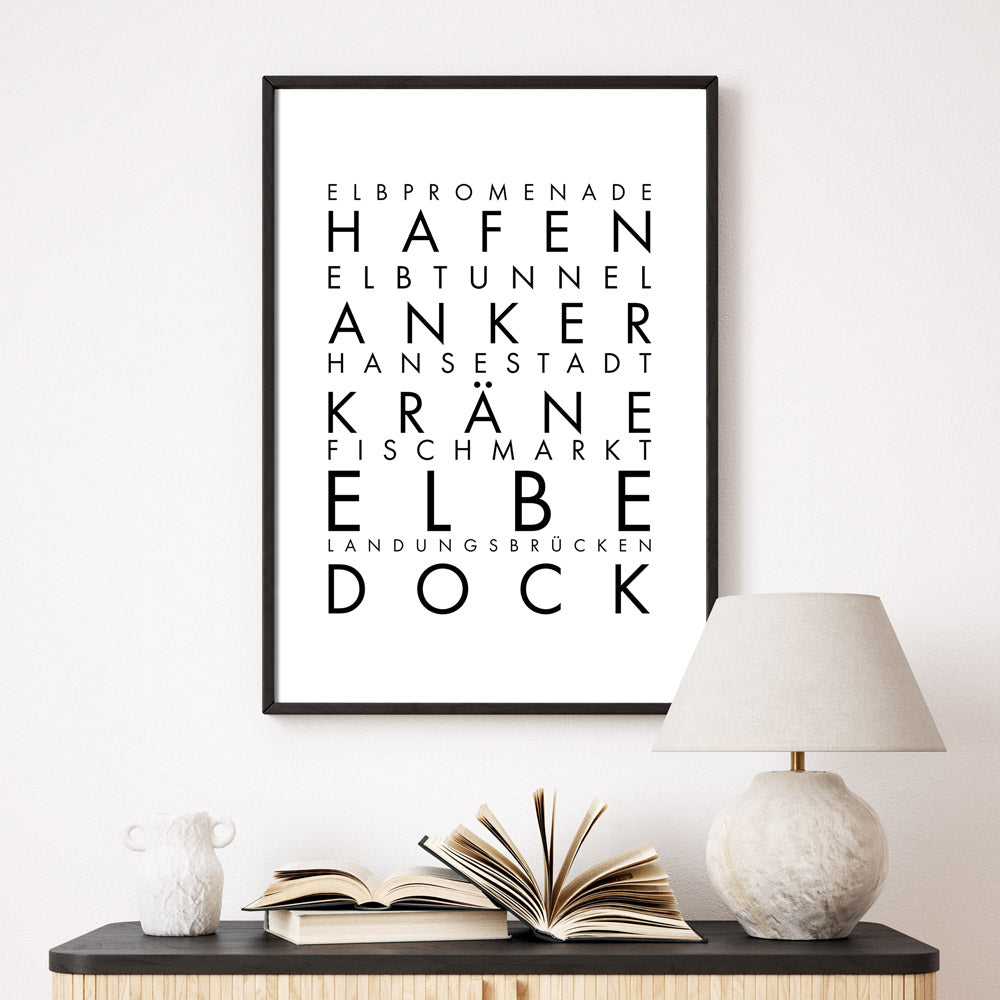 Hafen Begriffe - Hamburg Poster