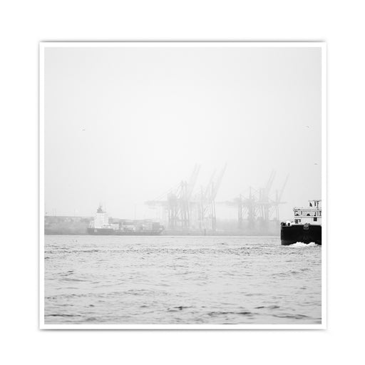 Nebel am Hafen Clean - Hamburg Poster