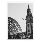 Hamburg Rathaus Poster - Schwarz Weiß