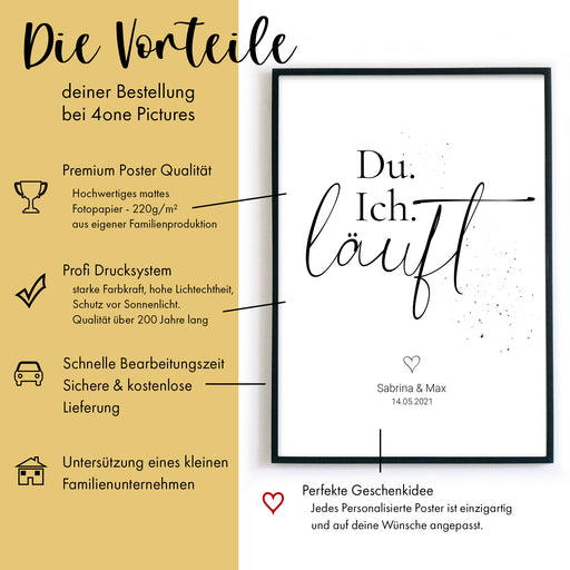 Du. Ich. Läuft Poster Personalisiert