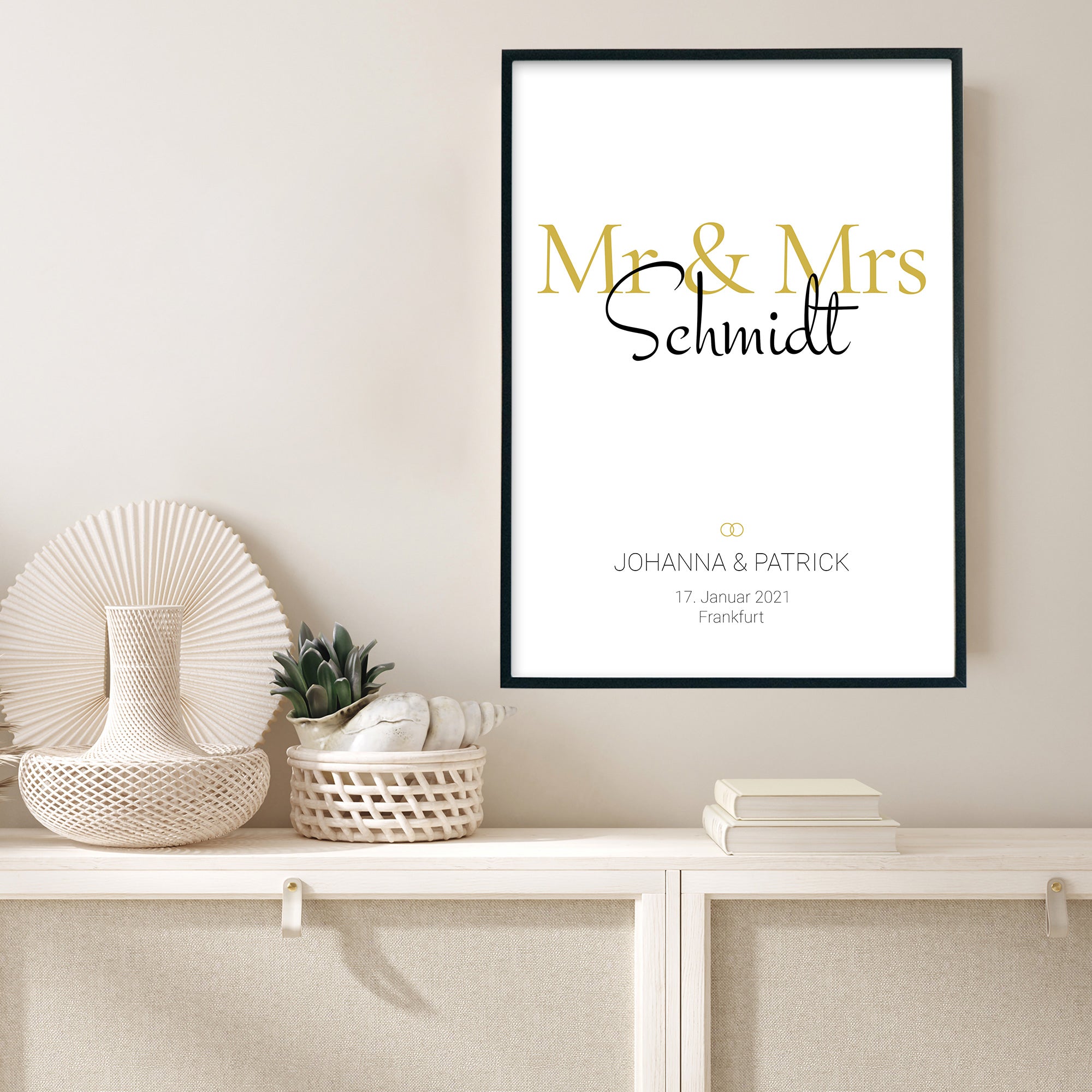 Mr & Mrs Gold Bild Personalisiert