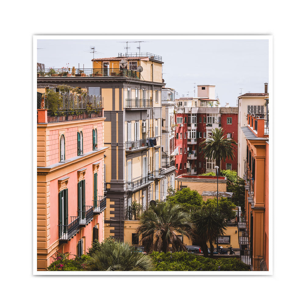 Neapel Retro Häuser - Italien Poster