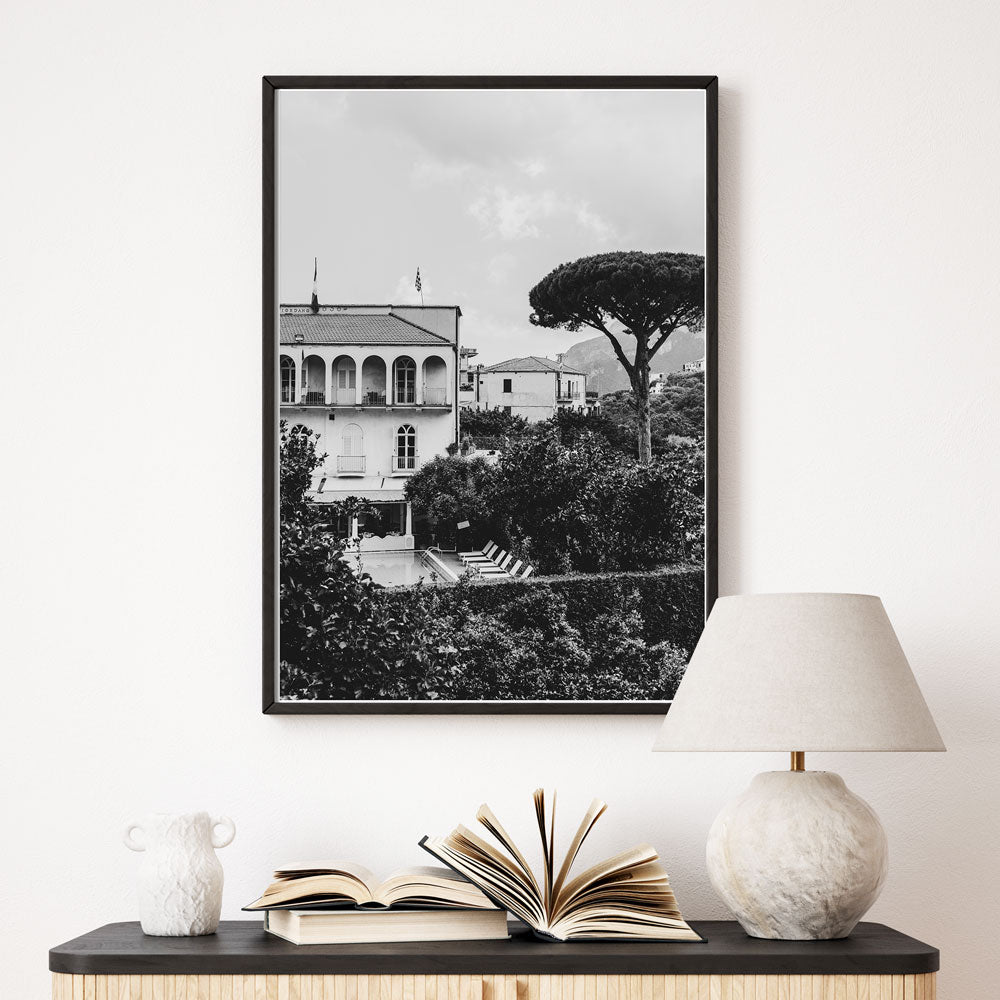 Mediterranes flair in Schwarz Weiß - Italien Poster