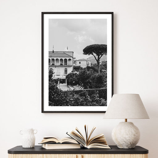 Mediterranes flair in Schwarz Weiß - Italien Poster