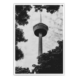 Fernsehturm Köln Poster in Schwarz Weiß