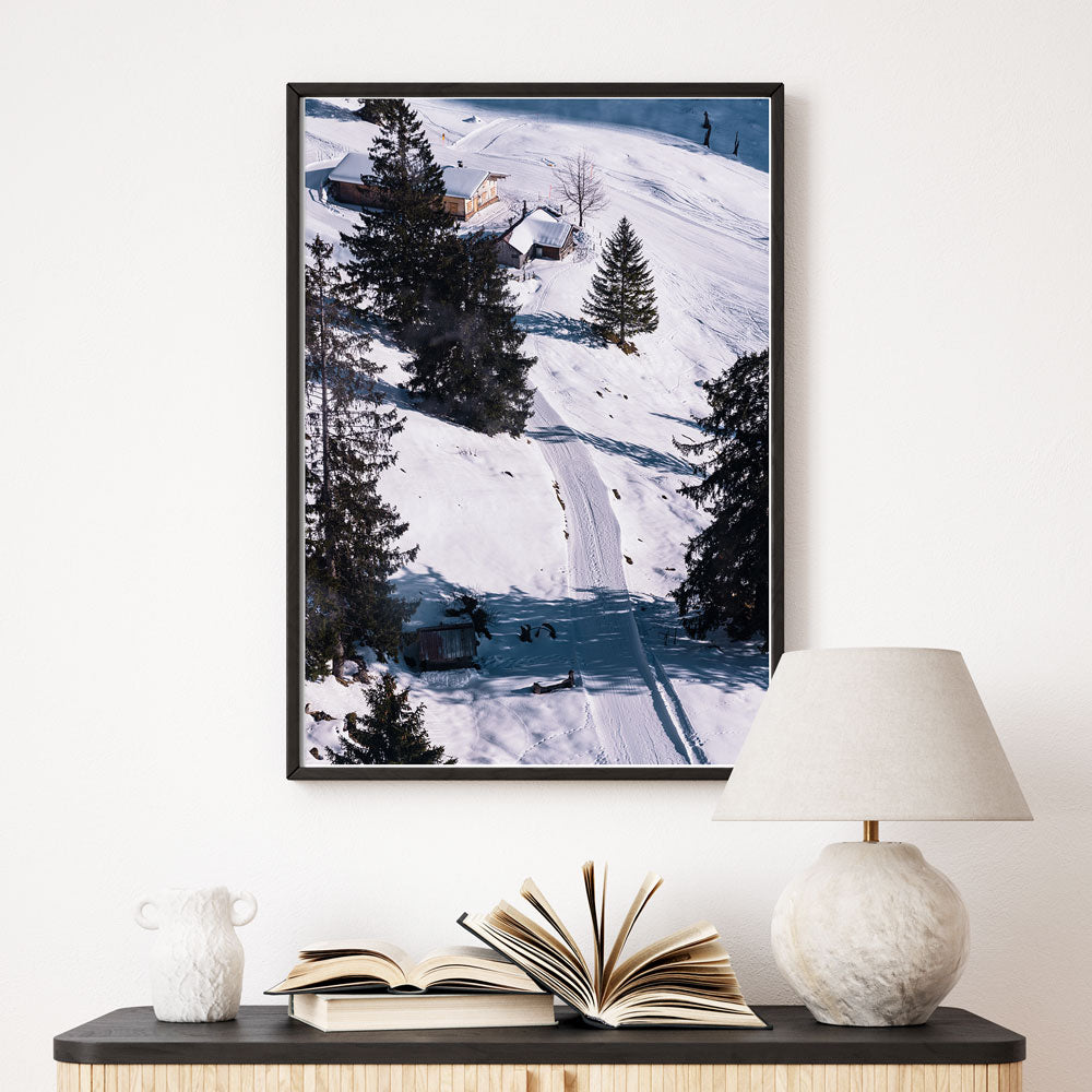 Weg zur Hütte  - Winter Natur Poster