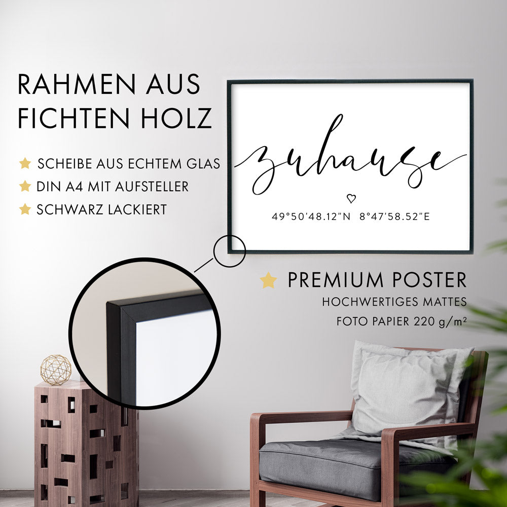 Personalisiertes Zuhause - Koordinaten Poster