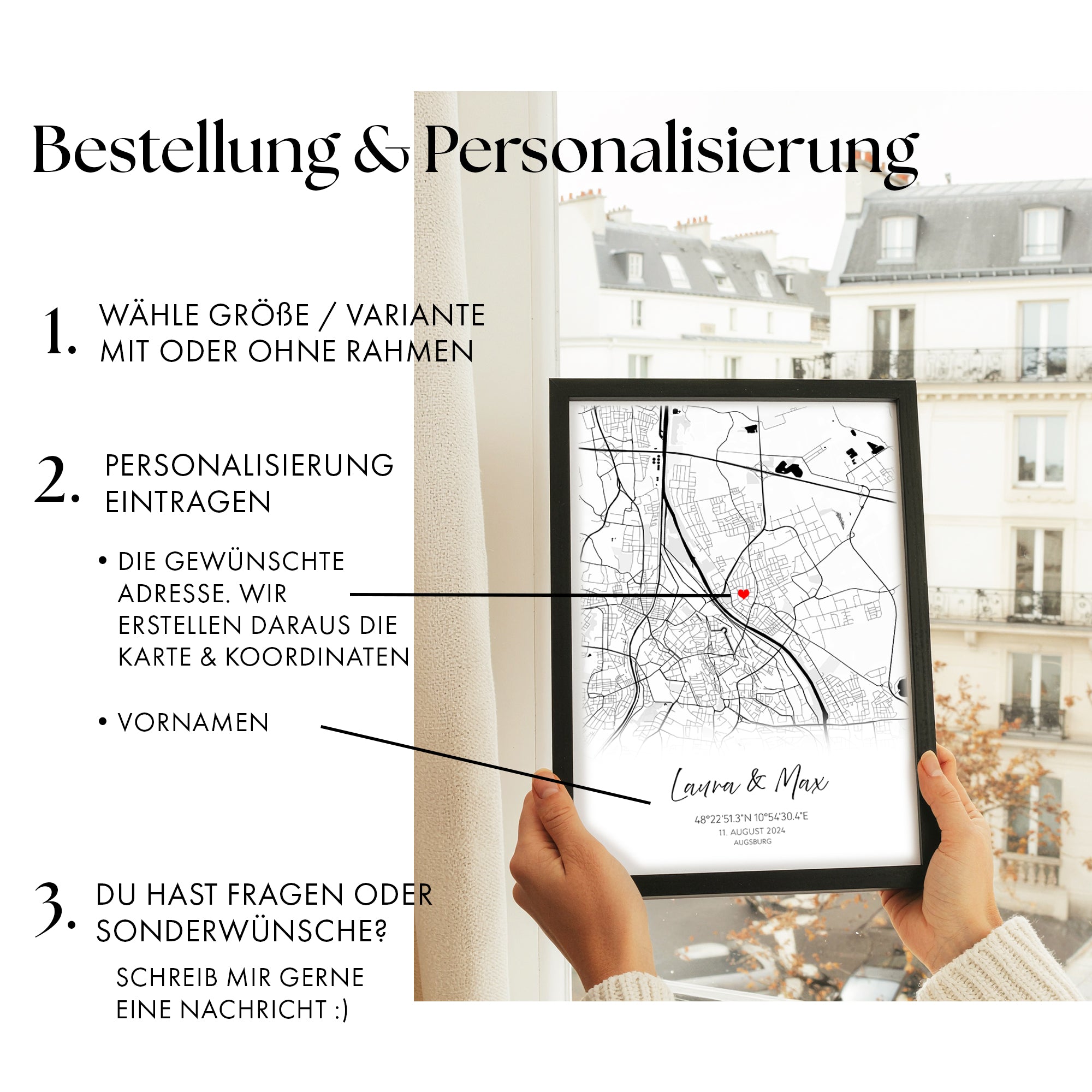 Personalisiertes Karten Poster - Hochzeitsgeschenk