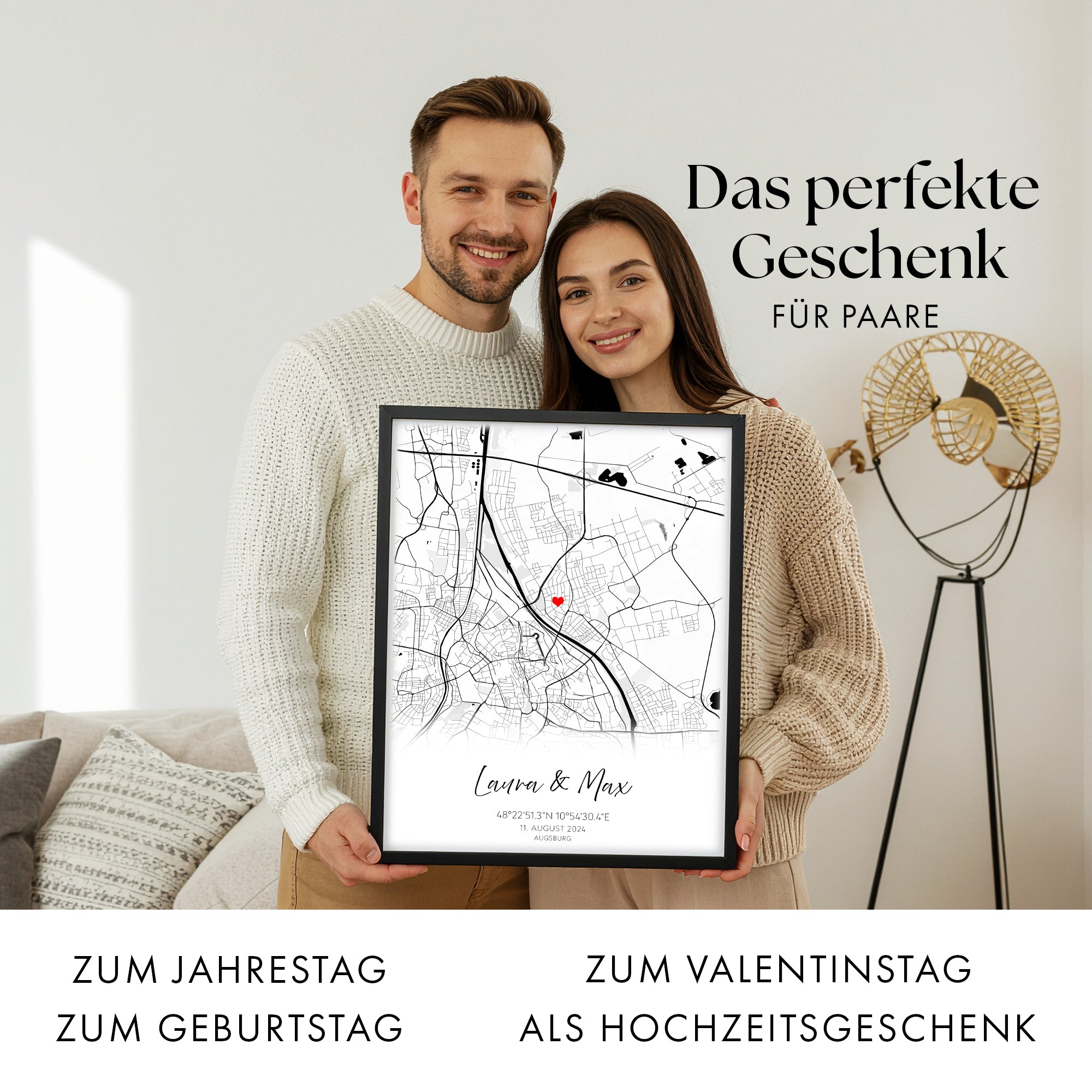 Personalisiertes Karten Poster - Hochzeitsgeschenk