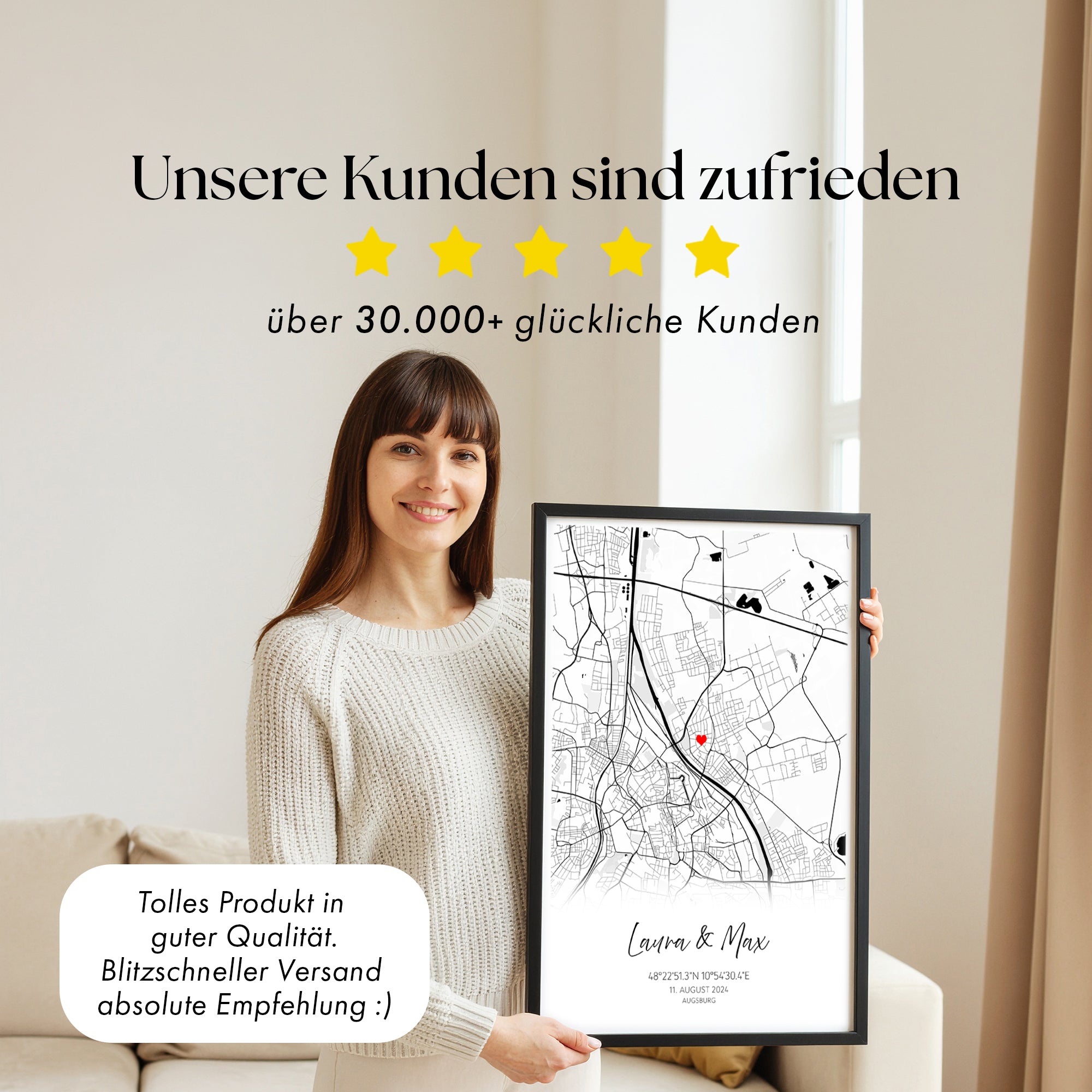 Personalisiertes Karten Poster - Hochzeitsgeschenk