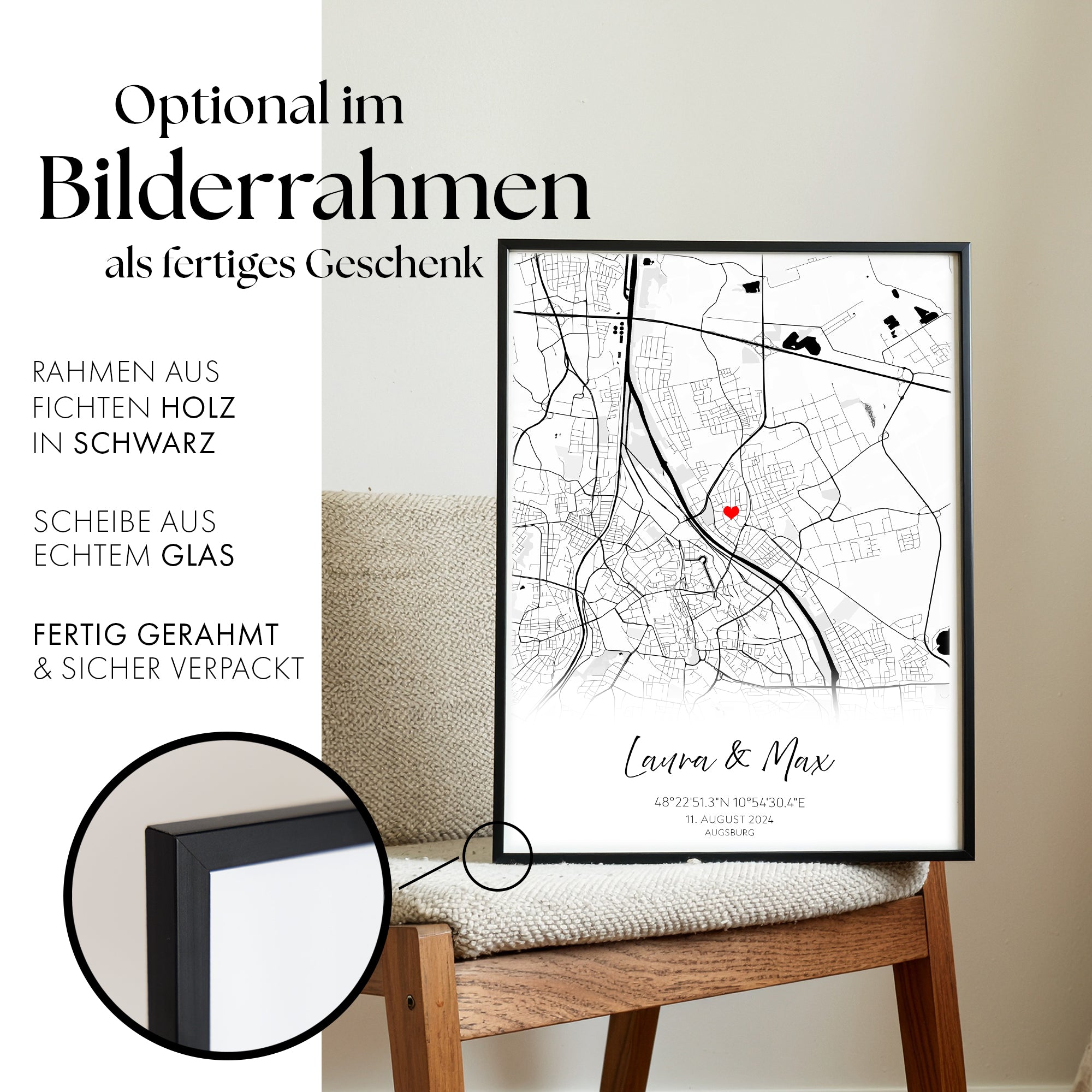 Personalisiertes Karten Poster - Hochzeitsgeschenk