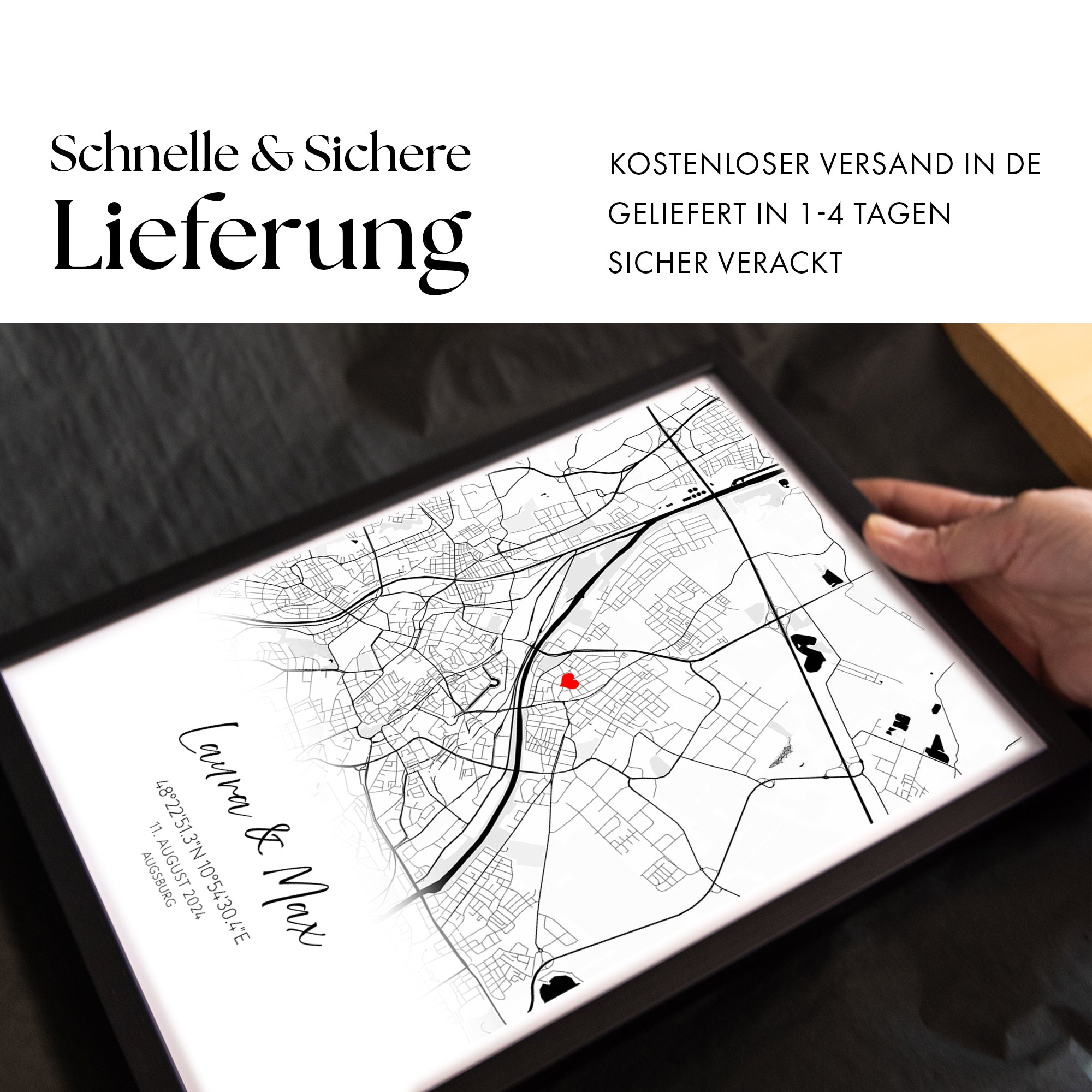 Personalisiertes Karten Poster - Hochzeitsgeschenk