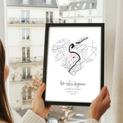 Herz Stadtkarte Wo alles begann Bild - Geschenk