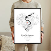 Herz Stadtkarte Wo alles begann Bild - Geschenk