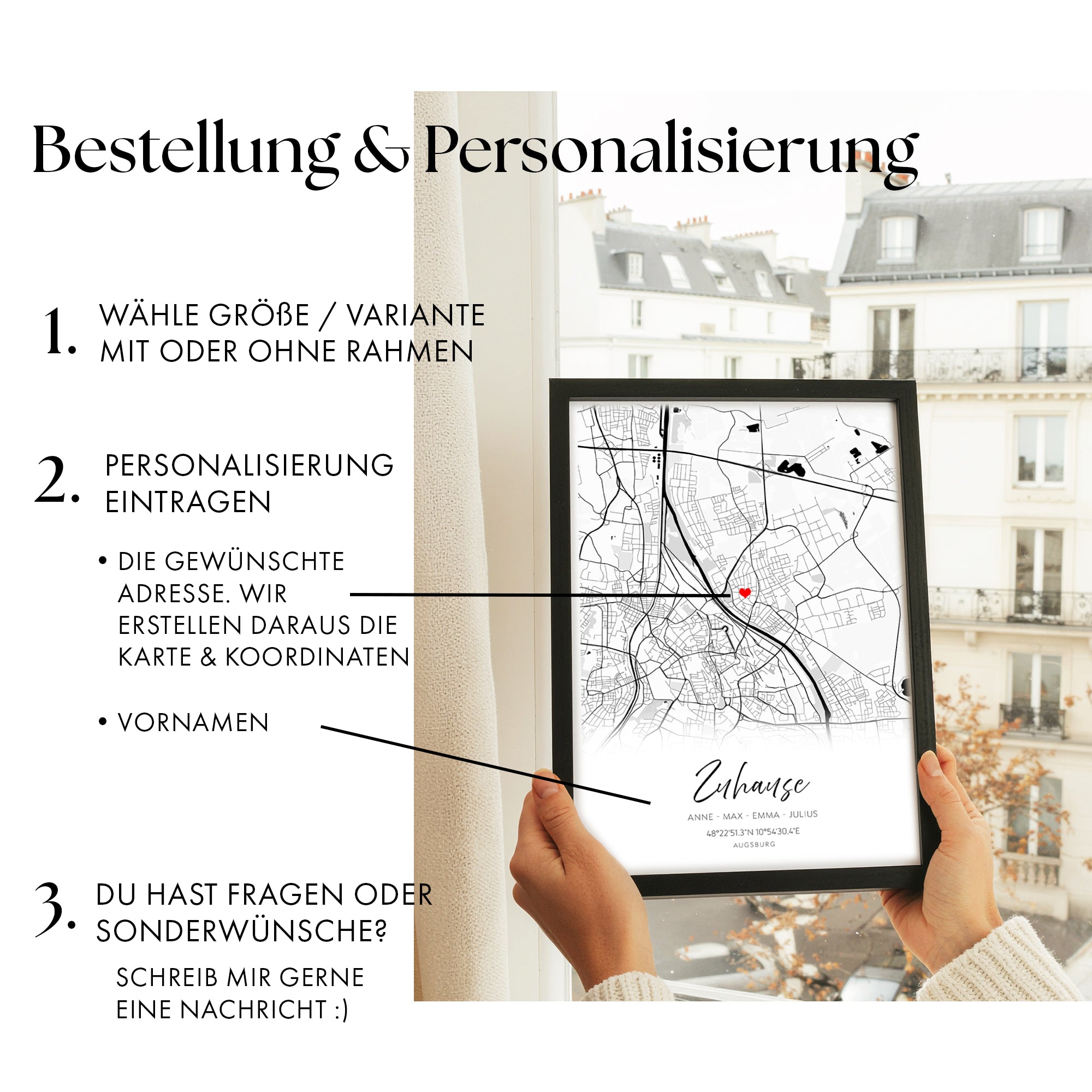 Zuhause Karte Poster Personalisiert